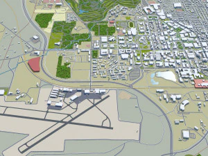 Lafayette city Indiana USA 50km 3D Model