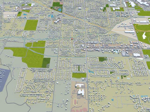 Lafayette city Indiana USA 50km 3D Model
