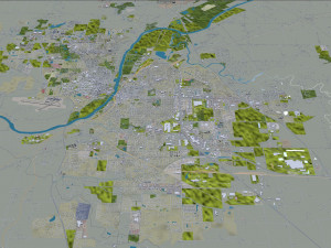 Lafayette city Indiana USA 50km Modèle 3D