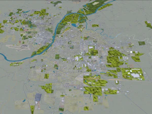 Lafayette city Indiana USA 50km 3D Model