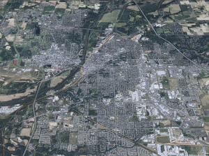 Lafayette city Indiana USA 50km 3D Model