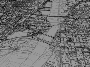 Lafayette city Indiana USA 50km 3D Model