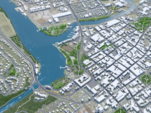 Launceston Tasmania city Australia 30km 3D Model