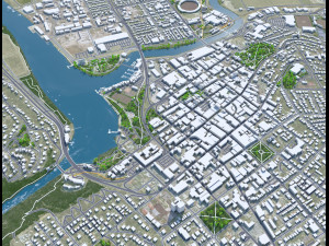 Launceston Tasmania city Australia 30km 3D Model
