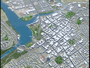 Launceston Tasmania city Australia 30km 3D Model