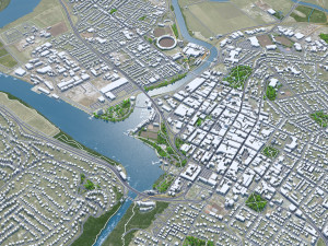 Launceston Tasmania city Australia 30km 3D Model