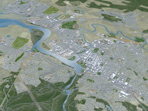 Launceston Tasmania city Australia 30km 3D Model