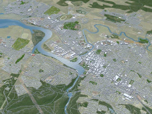 Launceston Tasmania city Australia 30km 3D Model