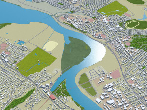 Launceston Tasmania city Australia 30km 3D Model
