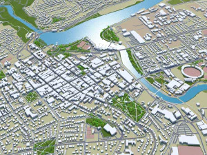 Launceston Tasmania city Australia 30km 3D Model