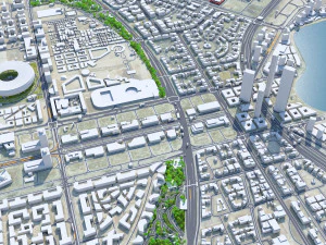 Lusail city Qatar 20km 3D Model