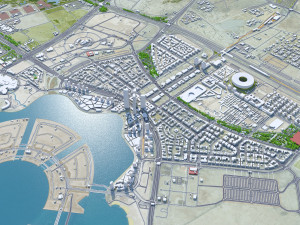 Lusail city Qatar 20km Model 3D