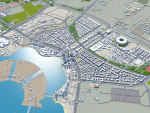 Lusail city Qatar 20km 3D Model