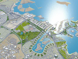 Lusail city Qatar 20km 3D Model