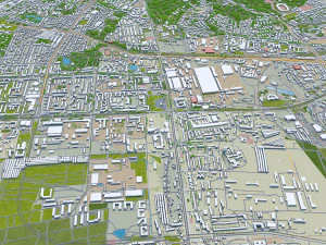Lviv city Ukraine 50km 3D Model