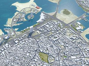 Manama city Bahrain 30km 3D Model