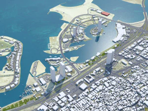 Manama city Bahrain 30km 3D Model