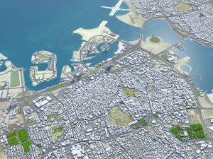 Manama city Bahrain 30km 3D Model
