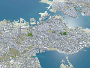 Manama city Bahrain 30km 3D Model