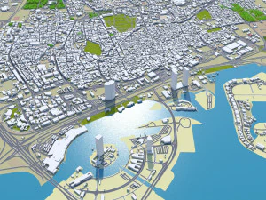 Manama city Bahrain 30km 3D Model