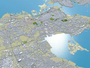 Manama city Bahrain 30km 3D Model