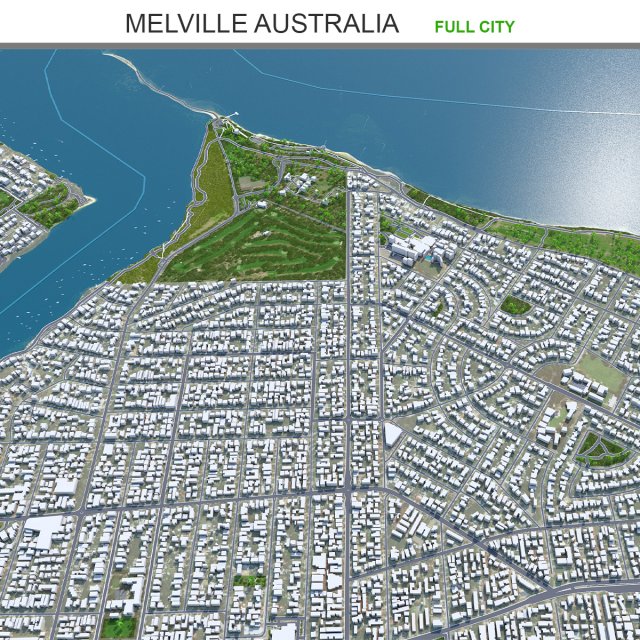 Melville city Australia 15km Modelo 3D .c4d .max .obj .3ds .fbx .stl .blend 