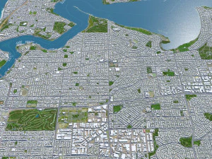 Melville city Australia 15km 3D Model