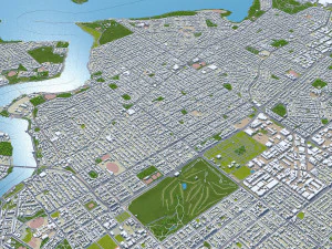 Melville city Australia 15km 3D Model