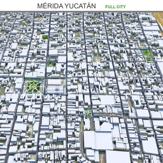 Merida city Yucatan 30km 3D Model .c4d .max .obj .3ds .fbx .stl .blend