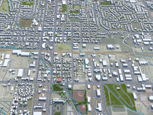 Meridian city Idaho USA 30km 3D Model