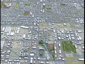 Meridian city Idaho USA 30km 3D Model