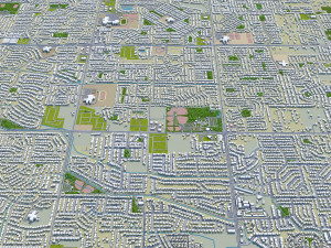 Meridian city Idaho USA 30km 3D Model