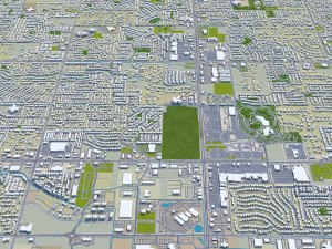 Meridian city Idaho USA 30km 3D Model