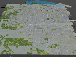 Meridian city Idaho USA 30km 3D Model