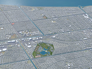 Metairie city Louisiana USA 30km Model 3D