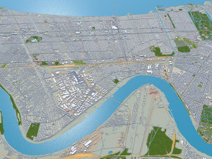 Metairie city Louisiana USA 30km Model 3D