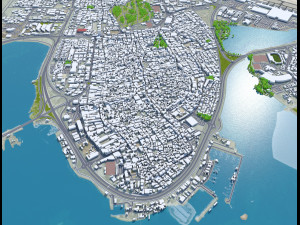 Muharraq city Bahrain 20km 3D Model