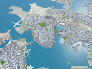Muharraq city Bahrain 20km 3D Model