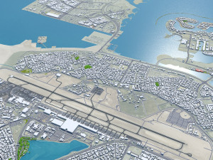 Muharraq city Bahrain 20km 3D Model