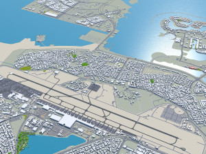 Muharraq city Bahrain 20km 3D Model