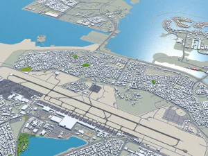 Muharraq city Bahrain 20km 3D Model