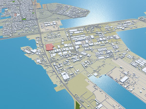 Muharraq city Bahrain 20km 3D Model