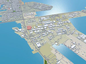 Muharraq city Bahrain 20km 3D Model