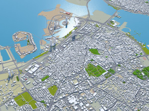 Muharraq city Bahrain 20km 3D Model