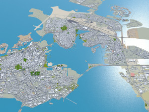 Muharraq city Bahrain 20km 3D Model