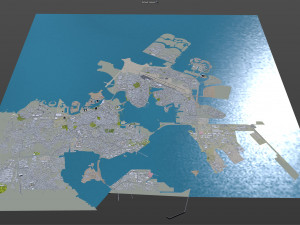 Muharraq city Bahrain 20km 3D Model