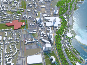 Niagara Falls city Ontario Canada 50km 3D Model