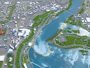 Niagara Falls city Ontario Canada 50km 3D Model