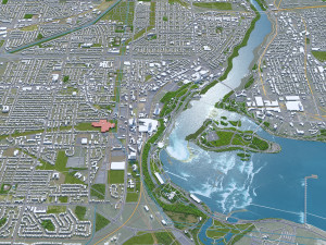 Niagara Falls city Ontario Canada 50km 3D Model
