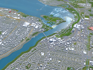 Niagara Falls city Ontario Canada 50km 3D Model